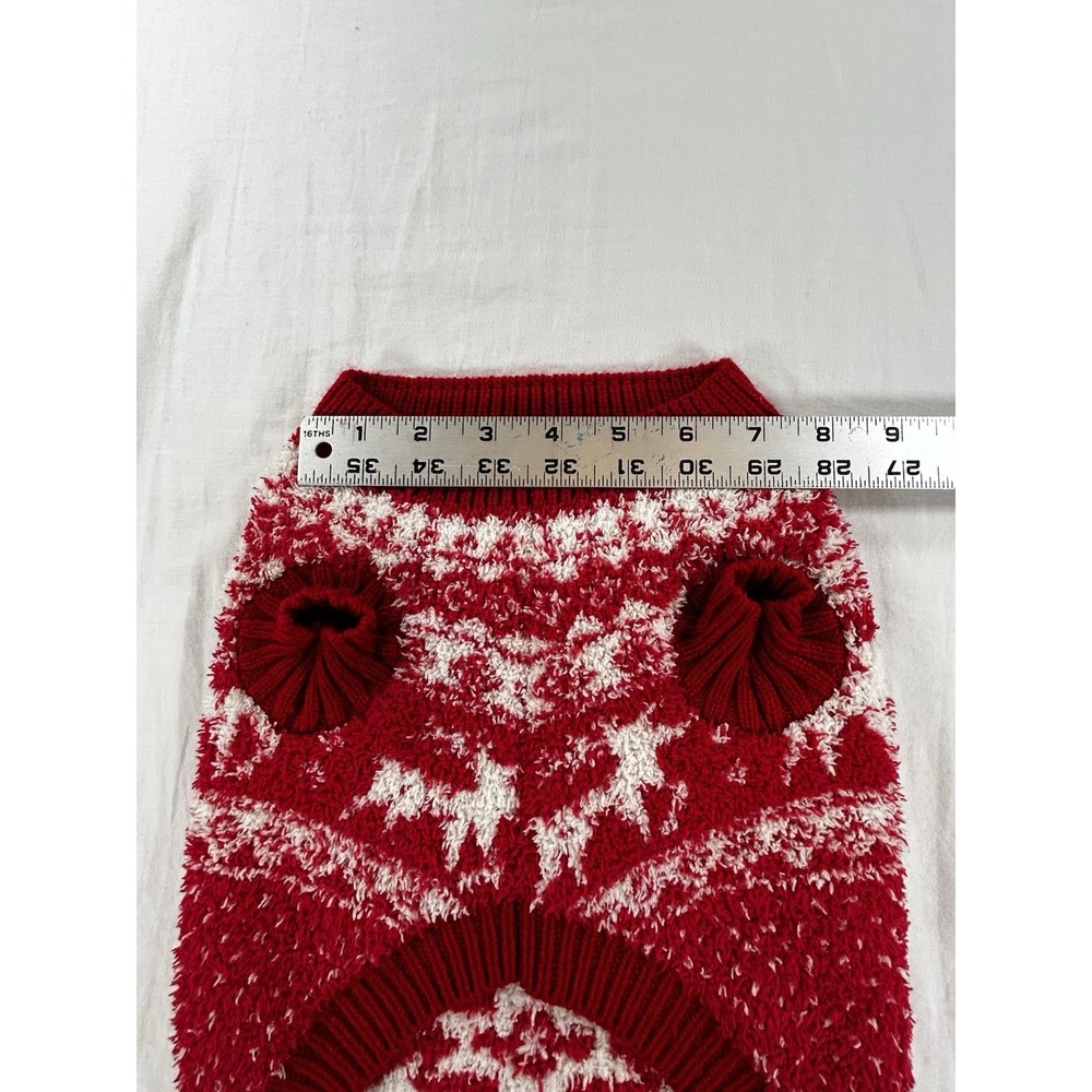 Old Navy Medium Cozy Red And White Christmas Knit Sweater for Pets Winter Preppy - Picture 6 of 6